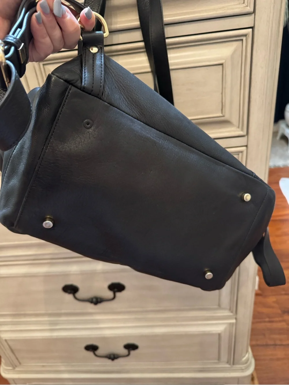 ELKIE & CO Black Leather Tote Alberdeen